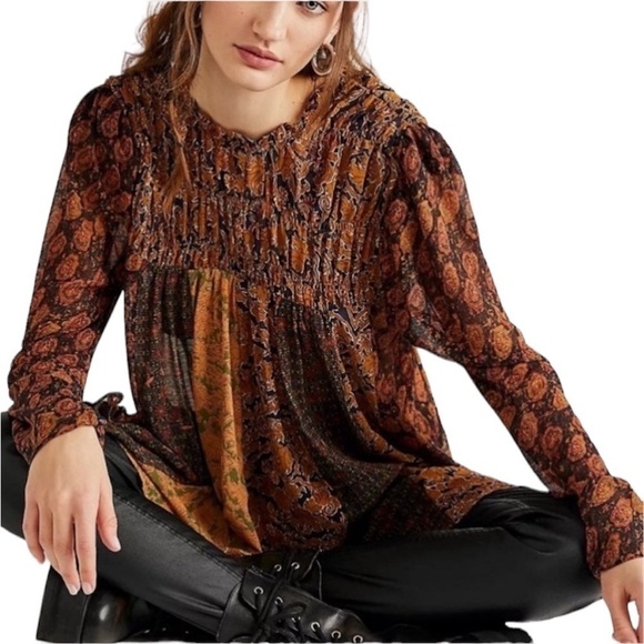 Free People Merrie Mix Print Tunic Small NWT - Picture 1 of 4